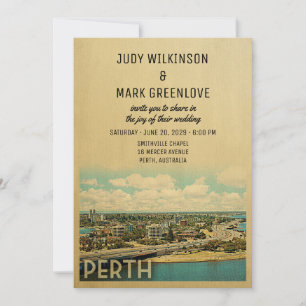 Hochzeits-Einladung Perth Vintage Mitte des Jahrhu Einladung