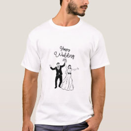 Hochzeits-Einladung Schwarz Gold Luxus-Stil T-Shirt