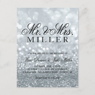 Hochzeits-Einladung - silbernes Glit toll Einladung