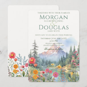 Hochzeits-Einladung Sommerberge und Bach Einladung