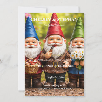 Hochzeits Einladungen Gnome Sofort-Download verfüg