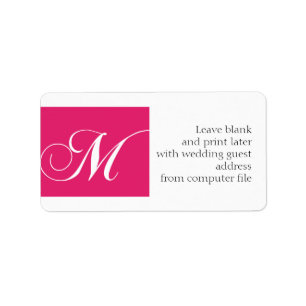 Hochzeits-Einladungs-Adressetiketten Rosa Monogram Adressaufkleber