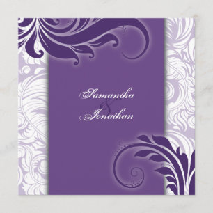 Hochzeits-Einladungs-lila u. weißer eleganter Einladung