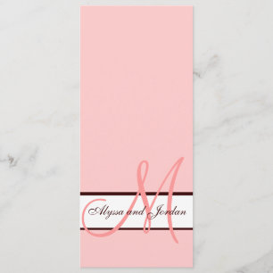 Hochzeits-Einladungs-Monogramm nennt Rosa und Einladung