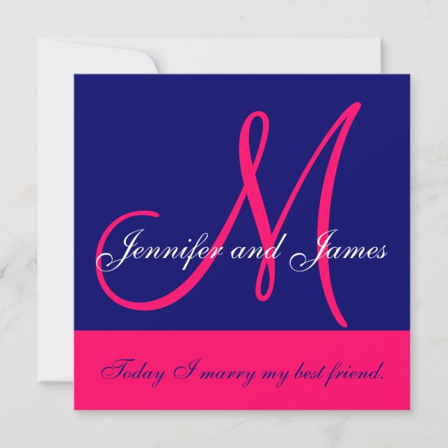 Hochzeits-Einladungs-Monogramm-Sprichwort nennt Einladung (Vorderseite)