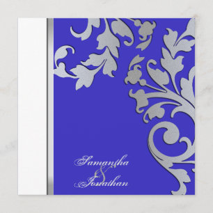 Hochzeits-Einladungs-Silber-Schein-BlumenWirbel Einladung