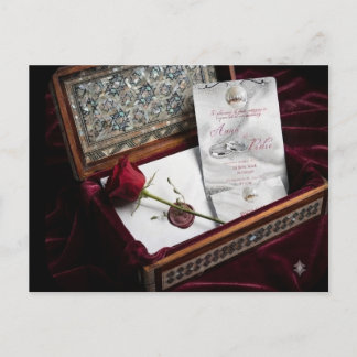Hochzeits-Einladungsschachtel | Elegante Erinnerun Postkarte