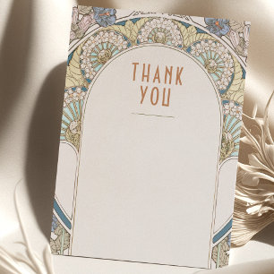 Hochzeits-Einlege-Dankeskarten im Vintage-Jugendst Einladung