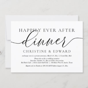 Hochzeits-Elopement, Dinner-Einladung zum Happy En Einladung
