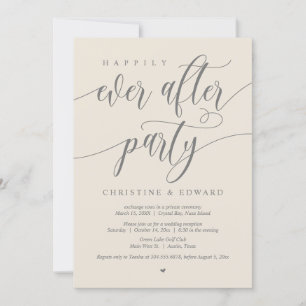 Hochzeits-Elopement, Happy End Party Einladung