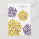 Hochzeits-Empfangs-Karten-lila gelbe Dahlie-Blume Begleitkarte (Vorderseite)