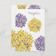 Hochzeits-Empfangs-Karten-lila gelbe Dahlie-Blume Begleitkarte (Vorne/Hinten)