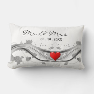 Hochzeits-Erinnerungs-Monogramm-Liebes-Akzent-Kiss Lendenkissen