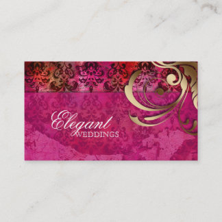 Hochzeits-Event-Planer-indisches Damast-Rosa-Gold Visitenkarte