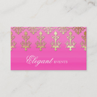 Hochzeits-Event-Planer-indisches Damast-Rosa-Gold Visitenkarte