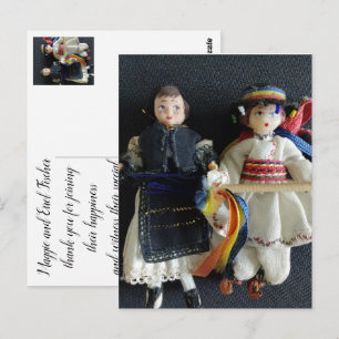 Hochzeits-Flat-Dankeskarten Rumänische National- Postkarte