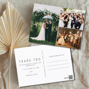 Hochzeits-Foto-Collage-Dankeschön-Postkarte Postkarte