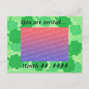 Hochzeits-Foto-Einladungskarten Postkarte mit grün