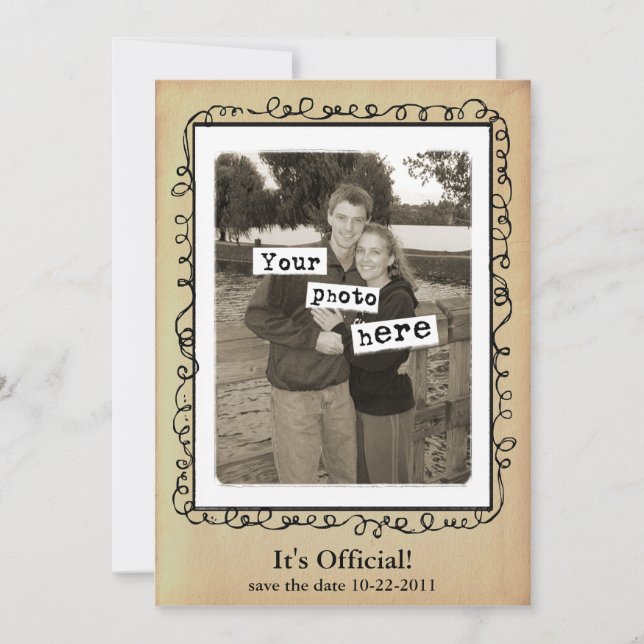 Hochzeits-Foto-Vorlage für Save-the-Date-Karten Save The Date (Vorderseite)