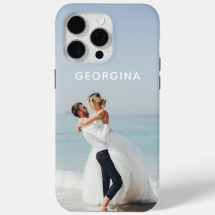 Hochzeits-Foto-Vorlage mit personalisiertem Namen Case-Mate iPhone Hülle