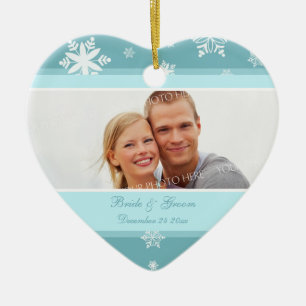 Hochzeits-Foto-Weihnachtsverzierung Keramik Ornament