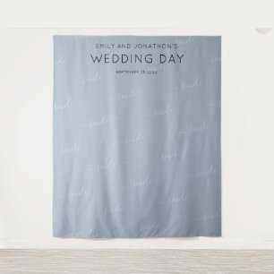 Hochzeits-Fotobooth-Hintergrund-Typografie Dusty B Wandteppich