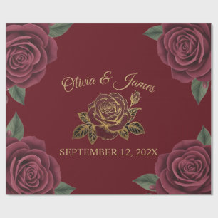 Hochzeits-Geschenkpapier Moody Goldfolie Rose Burg Geschenkpapier