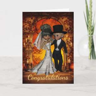 Hochzeits-Glückwünsche für Halloween-Hochzeit Karte