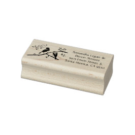 Hochzeits-Gummistempel Blaue Vögel Gummistempel