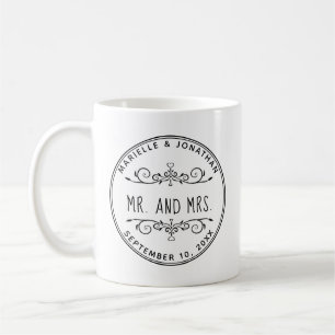 Hochzeits-Herr. Und Frau Couple Monogrammed Names Kaffeetasse