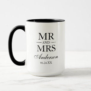 Hochzeits-Herr und Frau Large Mug BW Tasse