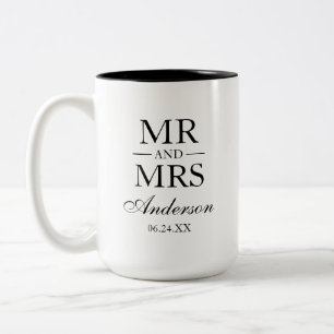 Hochzeits-Herr und Frau Large Zweifarbige Tasse