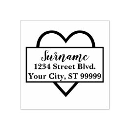 Hochzeits-Herz-Rücksendeadresse Gummistempel