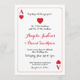 Hochzeits-Herzass Spielkarte-Party laden ein Einladung