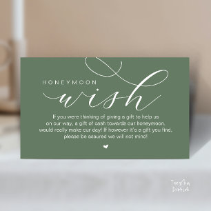 Hochzeits-Honeymoon-Wunsch, Moderne Eleganz minima Begleitkarte