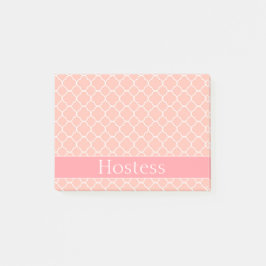 Hochzeits-Hostessen-Rosa und Weiß Post-it Klebezettel