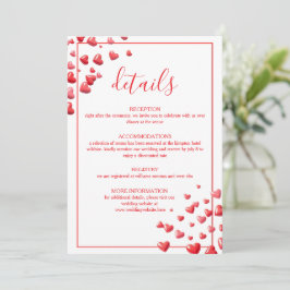 Hochzeits-Infokarte Soft Pink Hearts Karte