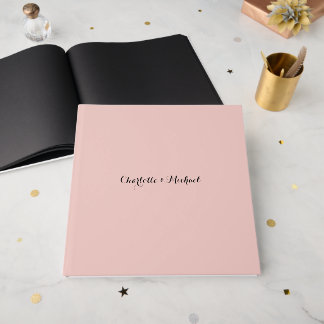 Hochzeits-Kalligrafie Elegante Rose Gold Schlichte Gästebuch