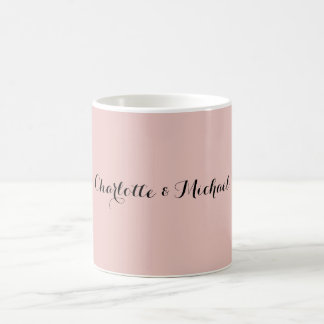 Hochzeits-Kalligrafie Elegante Rose Gold Schlichte Kaffeetasse