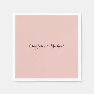 Hochzeits-Kalligrafie Elegante Rose Gold Schlichte Serviette