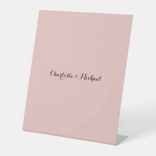 Hochzeits-Kalligrafie Elegante Rose Gold Schlichte Sockelschild