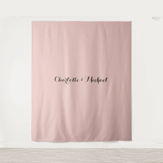 Hochzeits-Kalligrafie Elegante Rose Gold Schlichte Wandteppich