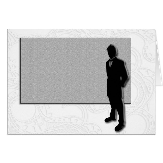 Hochzeits-Karten-Bräutigam-Silhouette (Vorderseite (Horizontal))