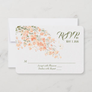 Hochzeits-Kirschblüten-RSVP RSVP Karte