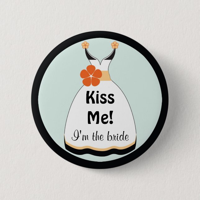 Hochzeits-Kleiderknopf Button (Vorderseite)