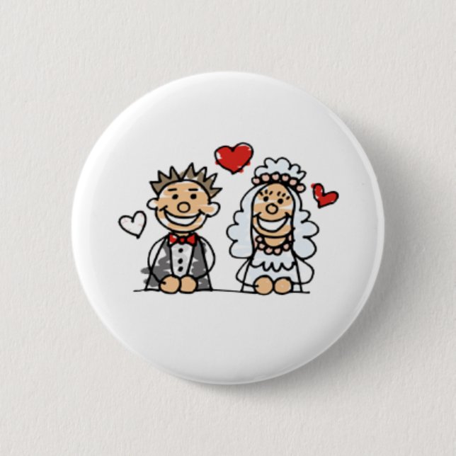 Hochzeits-Knopf Button (Vorderseite)