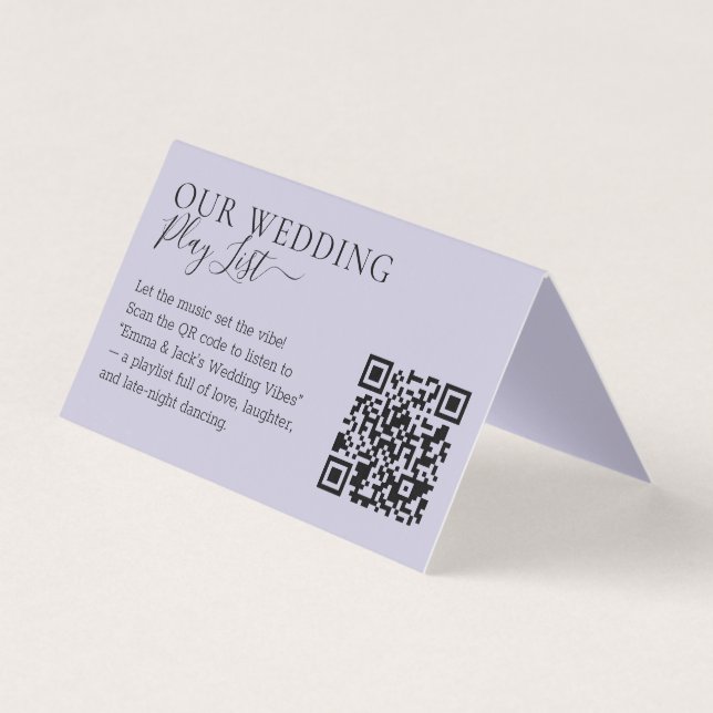 Hochzeits-Lavendel-Lilac-QR-Code-Playlist (Vorderseite)