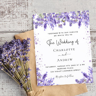 Hochzeits-Lavendel-Veilchen-Glitter-Einladung zum Flyer
