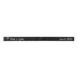 Hochzeits-Logo Favor Baseball Ring Satinband