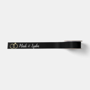 Hochzeits-Logo Favor Faux-Goldring Satinband